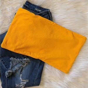 Topshop Tube Top, Gold Yellow, Size Large